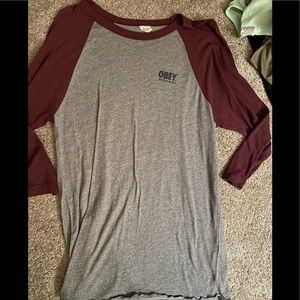 Obey 3/4 sleeve shirt